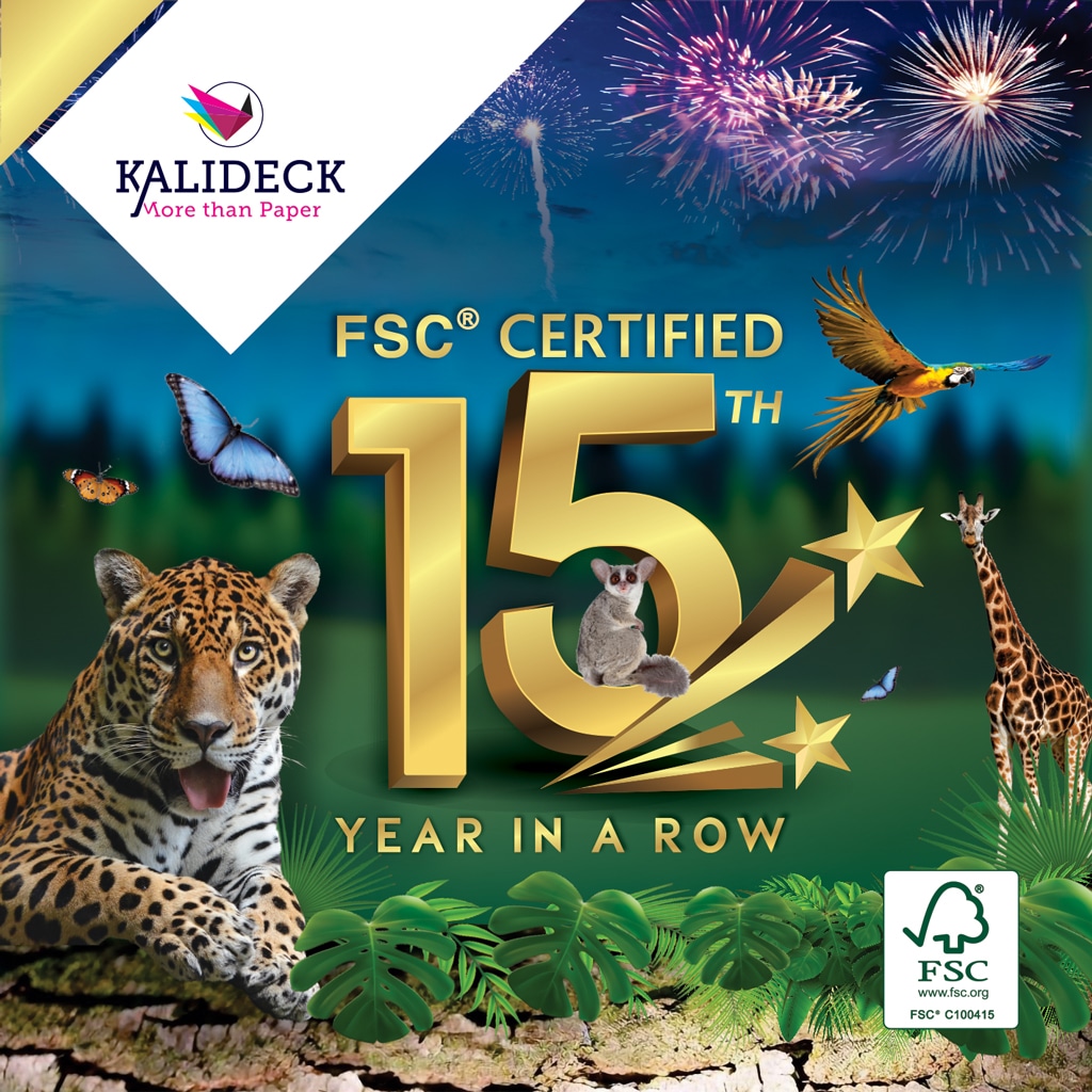 Celebrating 15 Years as FSC® Certified Paper Merchant sqr